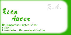 rita apter business card